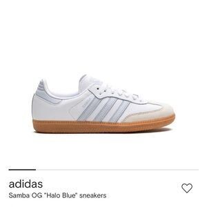 adidas Samba OG White with Light Blue Stripes and Gum Sole